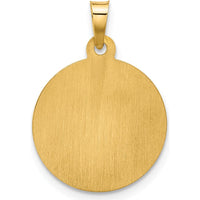 14K Yellow Gold St. Jude Thaddeus Medal Round Charm with White Rhodium Accents by Oro Pregiato