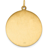 14K Yellow Gold St. Jude Thaddeus Medal Round Pendant - Polished and Satin Finish by Oro Pregiato
