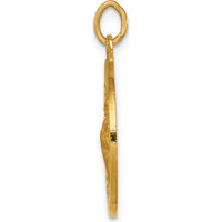 14K Yellow Gold St. Jude Thaddeus Polished and Satin Round Pendant by Oro Pregiato