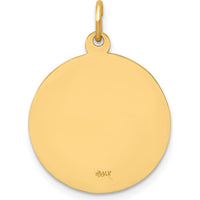 14K Yellow Gold St. Jude Thaddeus Polished and Satin Round Pendant by Oro Pregiato