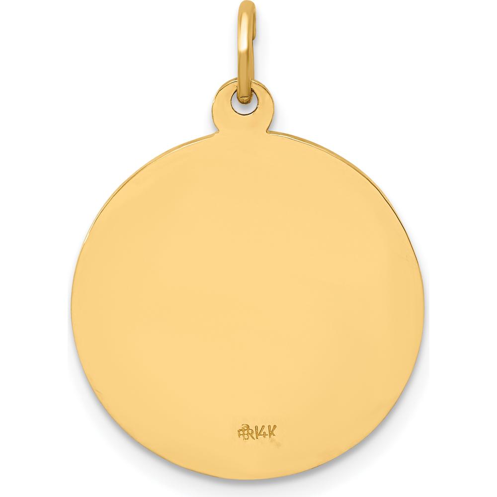 14K Yellow Gold St. Jude Thaddeus Polished and Satin Round Pendant by Oro Pregiato