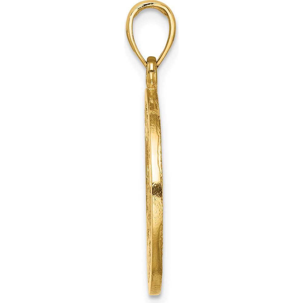 14K Yellow Gold St. Lucia Twin Pitons Charm with Textured Finish - 26.05mm Length by Oro Pregiato