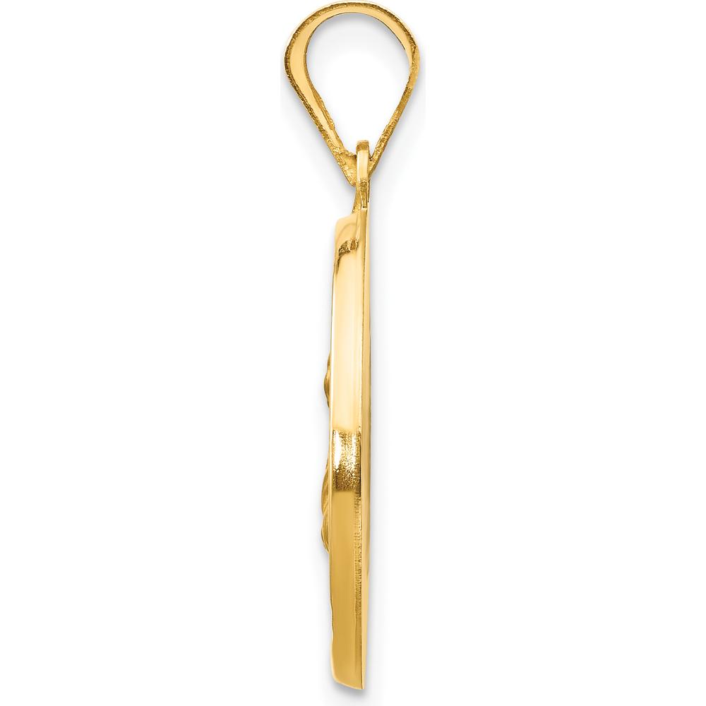 14K Yellow Gold St. Lucy Medal Pendant with Satin and Polished Finish by Oro Pregiato