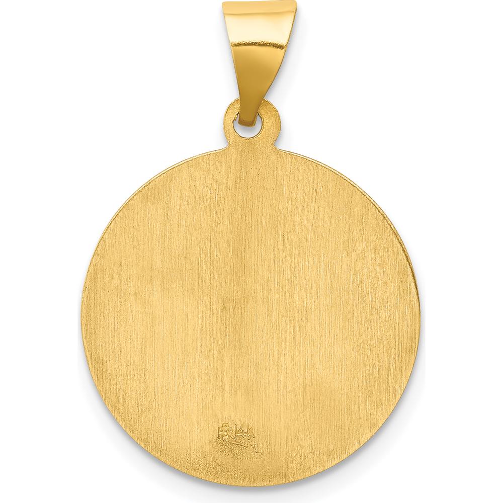 14K Yellow Gold St. Lucy Medal Pendant with Satin and Polished Finish by Oro Pregiato