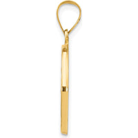 14K Yellow Gold St. Luke Medal Pendant with Polished and Satin Finish - 27mm Length by Oro Pregiato