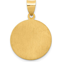 14K Yellow Gold St. Luke Medal Pendant with Polished and Satin Finish - 27mm Length by Oro Pregiato