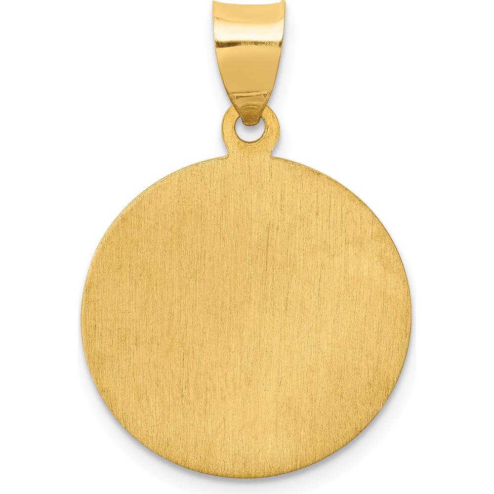 14K Yellow Gold St. Luke Medal Pendant with Polished and Satin Finish - 27mm Length by Oro Pregiato