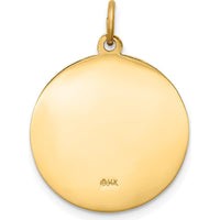 14K Yellow Gold St. Luke Medal Pendant with Satin Finish - Spiritual Charm by Oro Pregiato