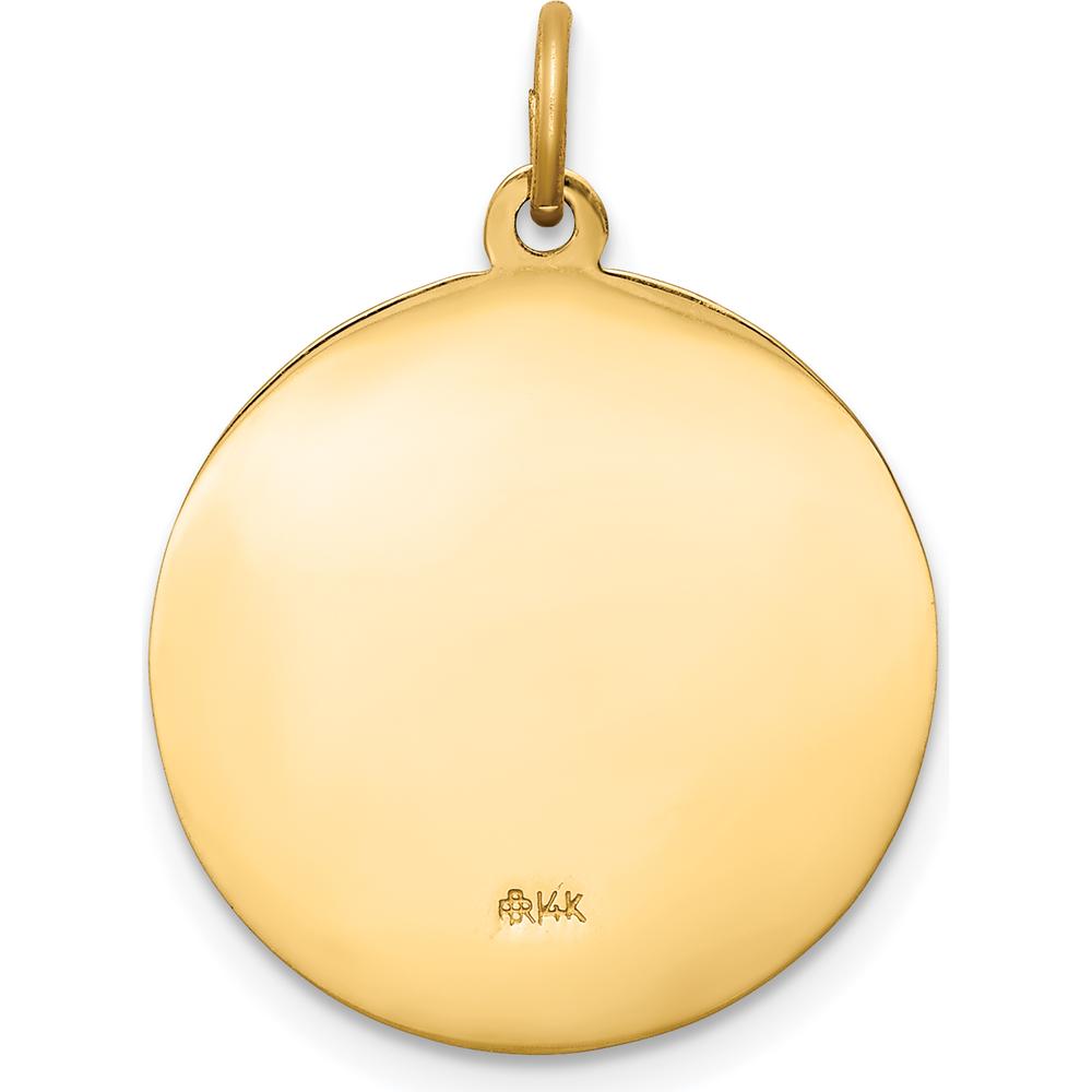 14K Yellow Gold St. Luke Medal Pendant with Satin Finish - Spiritual Charm by Oro Pregiato