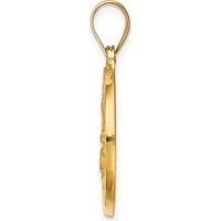 14K Yellow Gold St. Magdalena Medal Pendant with Polished and Satin Finish by Oro Pregiato