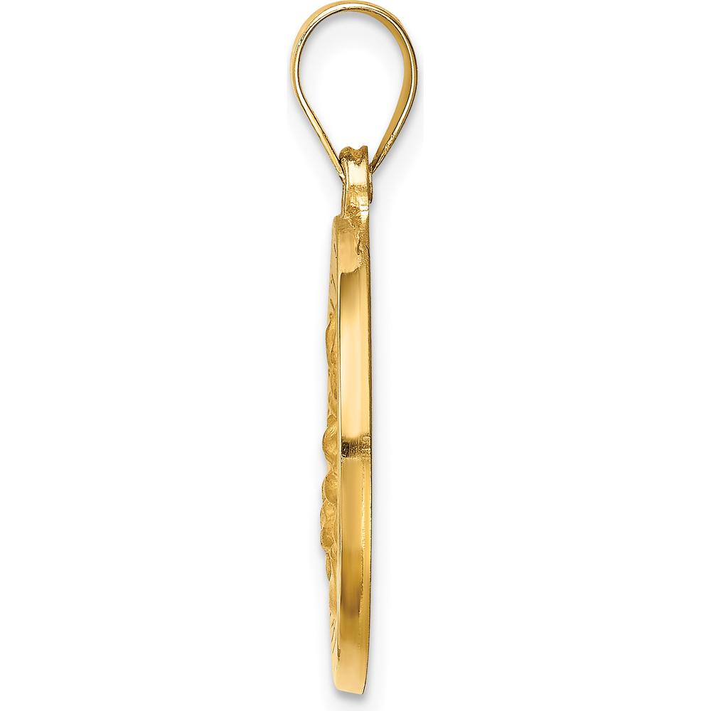 14K Yellow Gold St. Magdalena Medal Pendant with Polished and Satin Finish by Oro Pregiato