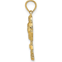 14K Yellow Gold St. Martin Palm Tree Pendant Charm - Beach Vacation Inspired by Oro Pregiato