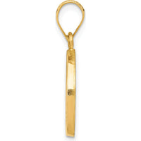 14K Yellow Gold St. Matthew Hollow Round Pendant - 17mm Length by Oro Pregiato
