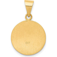14K Yellow Gold St. Matthew Hollow Round Pendant - 17mm Length by Oro Pregiato