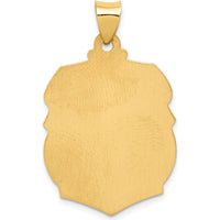 14K Yellow Gold St. Michael Hollow Medal Pendant - 28mm Length by Oro Pregiato