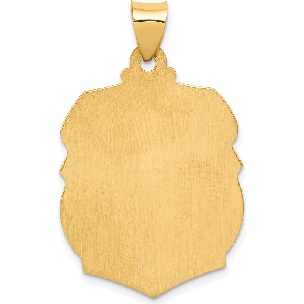 14K Yellow Gold St. Michael Hollow Medal Pendant - 28mm Length by Oro Pregiato