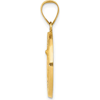 14K Yellow Gold St. Michael Round Pendant with Polished and Satin Finish by Oro Pregiato