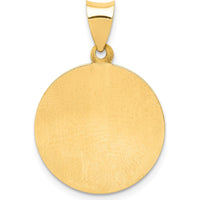 14K Yellow Gold St. Michael Round Pendant with Polished and Satin Finish by Oro Pregiato