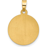 14K Yellow Gold St. Michael Round Pendant with Rhodium Accents - Satin Finish by Oro Pregiato