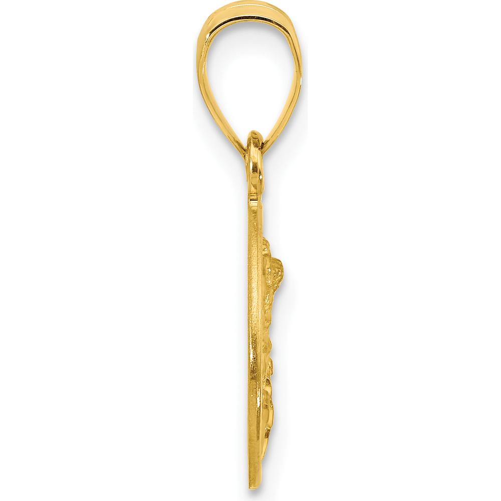 14K Yellow Gold St. Michael Solid Medal Pendant - Satin & Polished Finish by Oro Pregiato