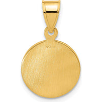 14K Yellow Gold St. Michael Solid Medal Pendant - Satin & Polished Finish by Oro Pregiato