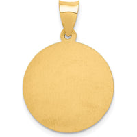 14K Yellow Gold St. Nicholas Hollow Round Pendant with Polished and Satin Finish by Oro Pregiato