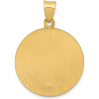 14K Yellow Gold St. Patrick Round Pendant with Polished and Satin Finish - 25mm by Oro Pregiato
