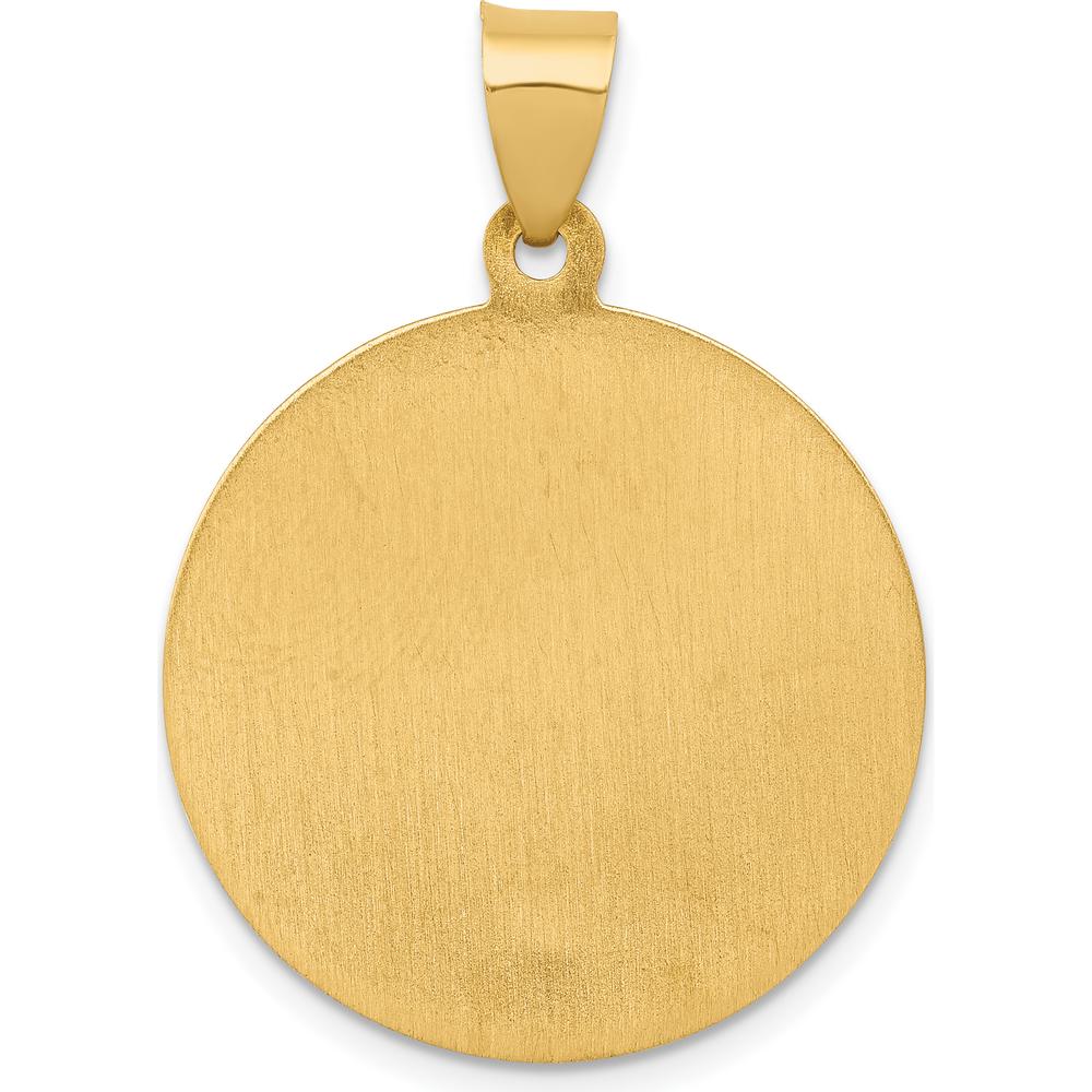 14K Yellow Gold St. Patrick Round Pendant with Polished and Satin Finish - 25mm by Oro Pregiato