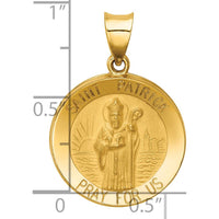 14K Yellow Gold St. Patrick Round Pendant with Polished and Satin Finish by Oro Pregiato