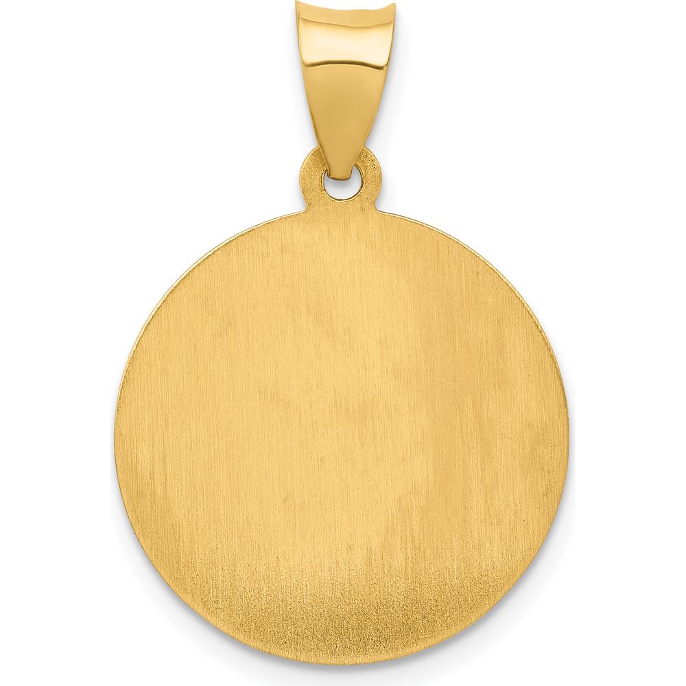 14K Yellow Gold St. Patrick Round Pendant with Polished and Satin Finish by Oro Pregiato