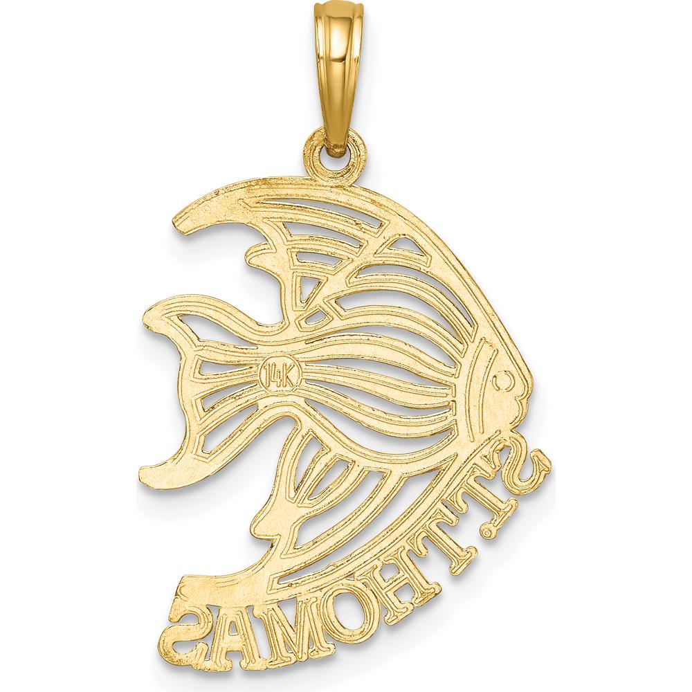 14K Yellow Gold St. Thomas Angelfish Pendant Charm by Oro Pregiato