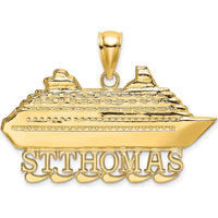 14K Yellow Gold St. Thomas Cruise Ship Charm - Polished Finish by Oro Pregiato