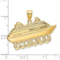 14K Yellow Gold St. Thomas Cruise Ship Charm - Polished Finish by Oro Pregiato