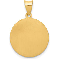 14K Yellow Gold St. Thomas Medal Round Pendant with Polished and Satin Finish by Oro Pregiato