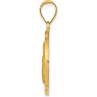 14K Yellow Gold St. Thomas More Medal Round Pendant with Satin and Polished Finish by Oro Pregiato