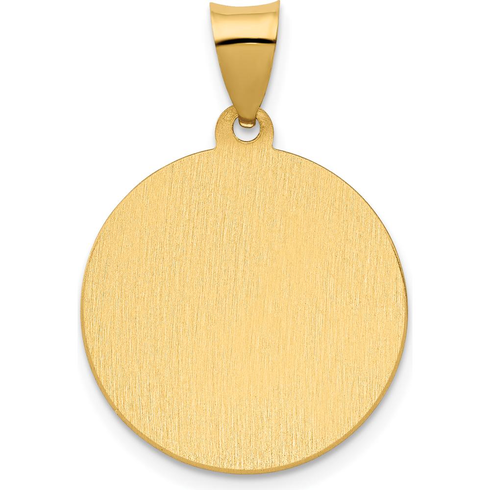 14K Yellow Gold St. Thomas More Medal Round Pendant with Satin and Polished Finish by Oro Pregiato