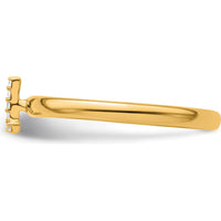 14K Yellow Gold Stackable Band with Diamond Initial "L" Ring by 0