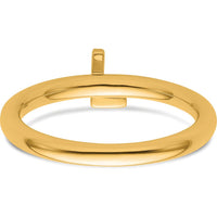 14K Yellow Gold Stackable Band with Diamond Initial "L" Ring by 0