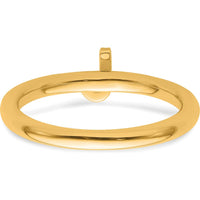 14K Yellow Gold Stackable Band with White Gold Diamond-Accented Initial J by 0