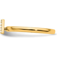 14K Yellow Gold Stackable Diamond Initial A Ring by 0