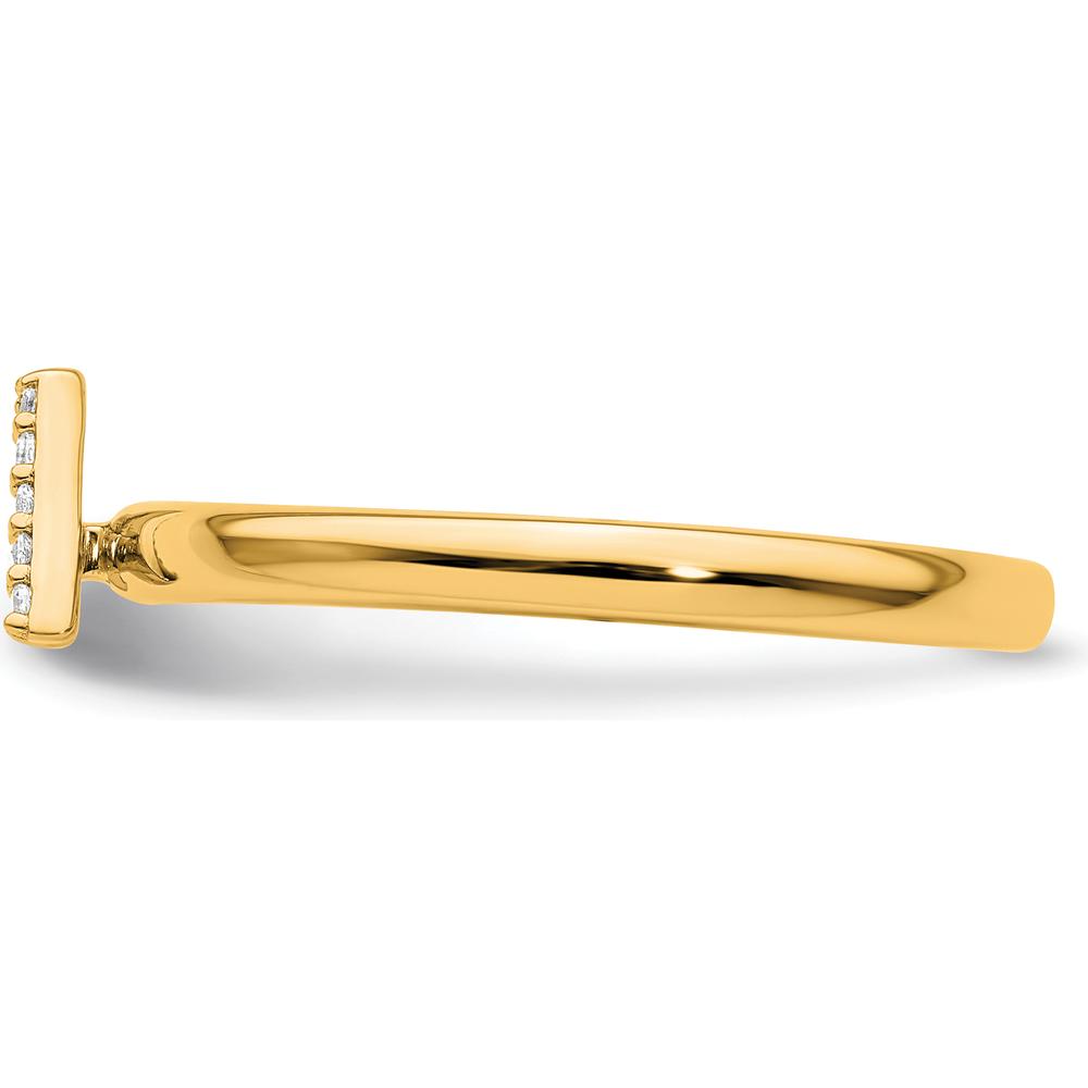 14K Yellow Gold Stackable Diamond Initial A Ring by 0