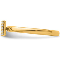 14K Yellow Gold Stackable Diamond Initial H Ring with 0.15 Carat Total Diamond Weight by 0