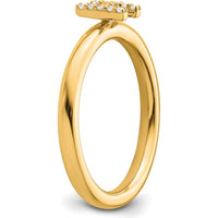 14K Yellow Gold Stackable Diamond Initial H Ring with 0.15 Carat Total Diamond Weight by 0