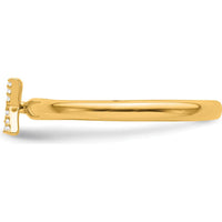 14K Yellow Gold Stackable Diamond Initial "K" Ring with White Gold Detail by 0