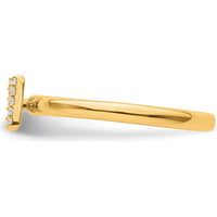 14K Yellow Gold Stackable Diamond Initial "N" Ring with Diamond Accent - Size 7 by 0