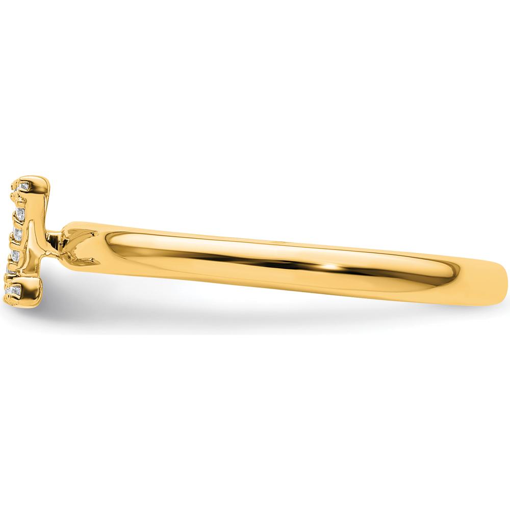 14K Yellow Gold Stackable Diamond Initial Z Ring by 0