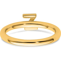 14K Yellow Gold Stackable Diamond Initial Z Ring by 0
