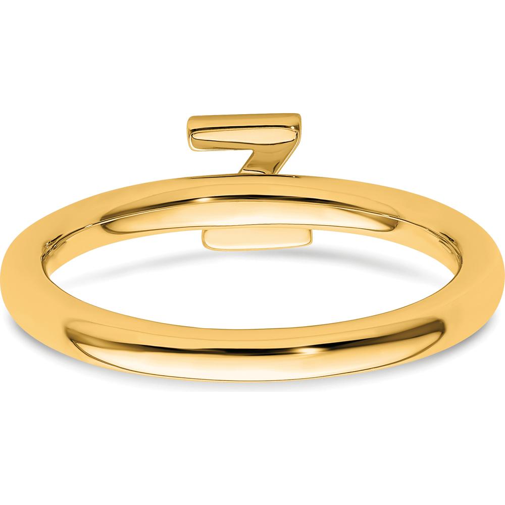 14K Yellow Gold Stackable Diamond Initial Z Ring by 0