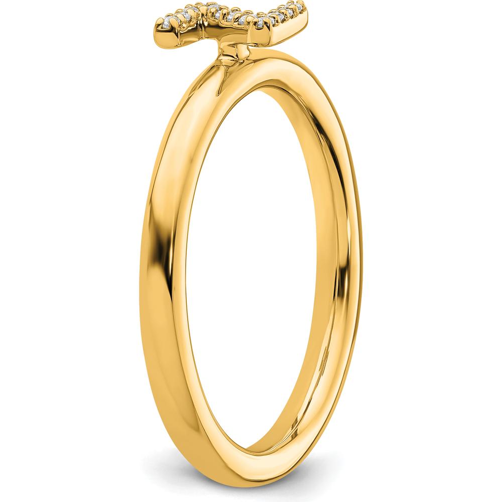 14K Yellow Gold Stackable Diamond Initial Z Ring by 0
