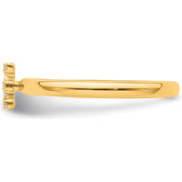 14K Yellow Gold Stackable Ring with Diamond Initial E by 0